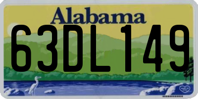 AL license plate 63DL149