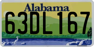 AL license plate 63DL167