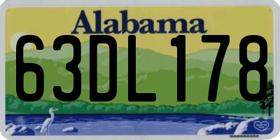 AL license plate 63DL178