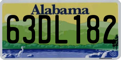 AL license plate 63DL182