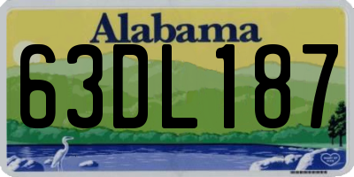 AL license plate 63DL187