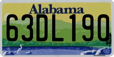 AL license plate 63DL190
