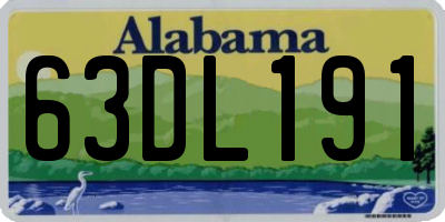 AL license plate 63DL191