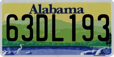 AL license plate 63DL193