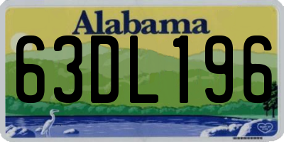 AL license plate 63DL196