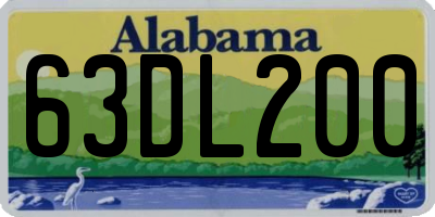 AL license plate 63DL200