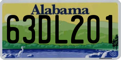 AL license plate 63DL201