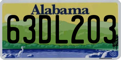 AL license plate 63DL203