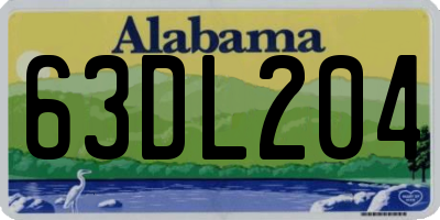 AL license plate 63DL204
