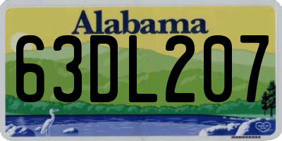 AL license plate 63DL207