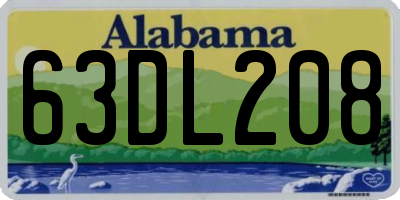 AL license plate 63DL208