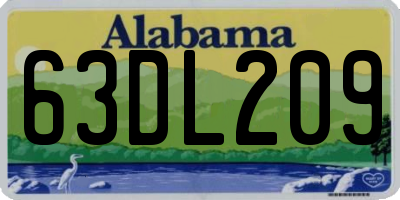 AL license plate 63DL209