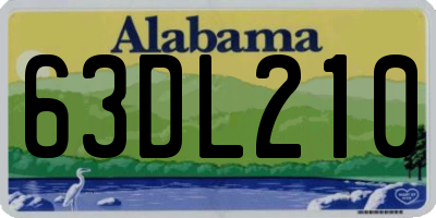 AL license plate 63DL210