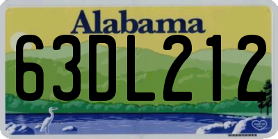 AL license plate 63DL212