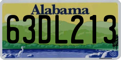 AL license plate 63DL213