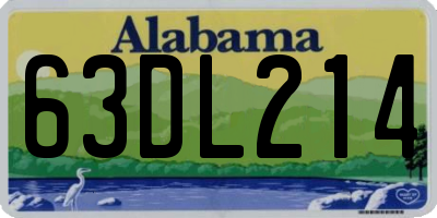 AL license plate 63DL214