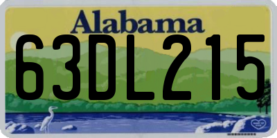 AL license plate 63DL215