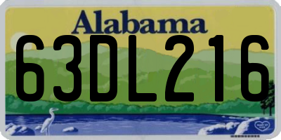 AL license plate 63DL216