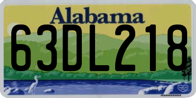 AL license plate 63DL218