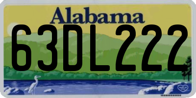 AL license plate 63DL222