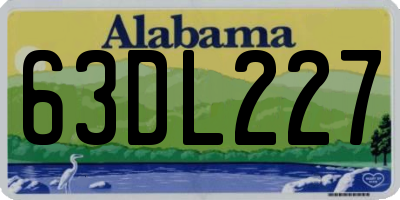 AL license plate 63DL227