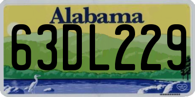 AL license plate 63DL229