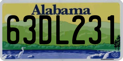 AL license plate 63DL231