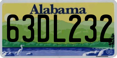 AL license plate 63DL232