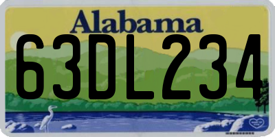 AL license plate 63DL234
