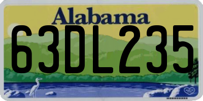 AL license plate 63DL235