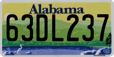 AL license plate 63DL237