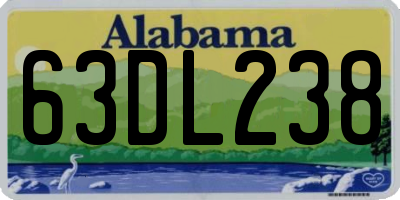 AL license plate 63DL238