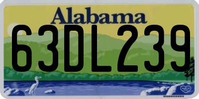 AL license plate 63DL239