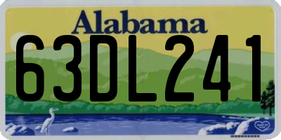 AL license plate 63DL241