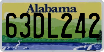 AL license plate 63DL242