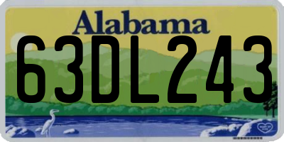 AL license plate 63DL243