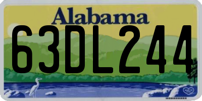 AL license plate 63DL244