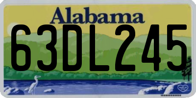 AL license plate 63DL245