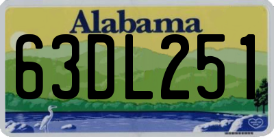 AL license plate 63DL251