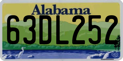 AL license plate 63DL252