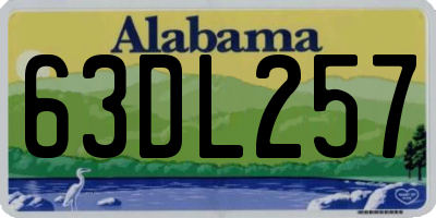 AL license plate 63DL257