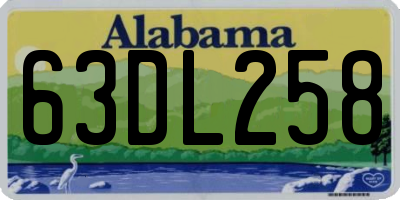 AL license plate 63DL258