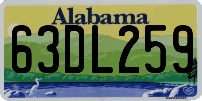 AL license plate 63DL259