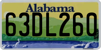 AL license plate 63DL260