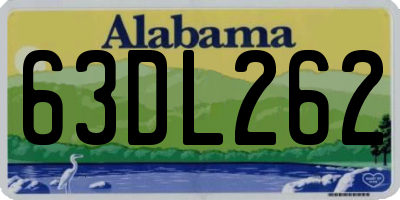 AL license plate 63DL262