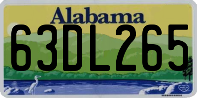 AL license plate 63DL265