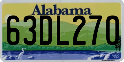 AL license plate 63DL270