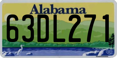AL license plate 63DL271