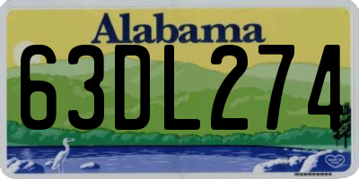 AL license plate 63DL274