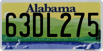 AL license plate 63DL275